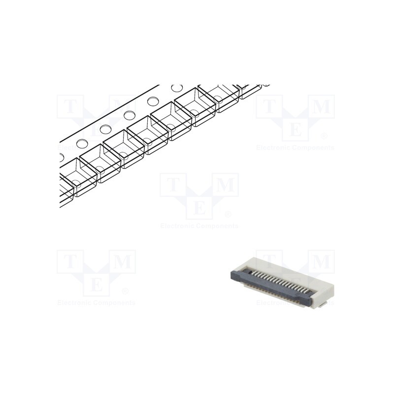 5 pcs x CONNFLY - DS1020-11-18VBT1-R - Connector: FFC/FPC, horizontal, PIN: 18, ZIF, SMT, 500mA, tinned