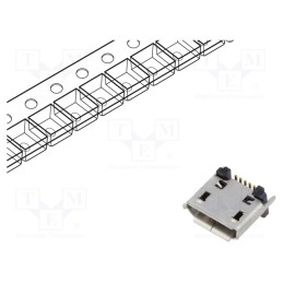 5 pcs x Global Connector Technology (GCT) - USB3140-30-0070-1-C - Socket, USB B micro, SMT, PIN: 5, vertical, USB 2.0, 1.8A