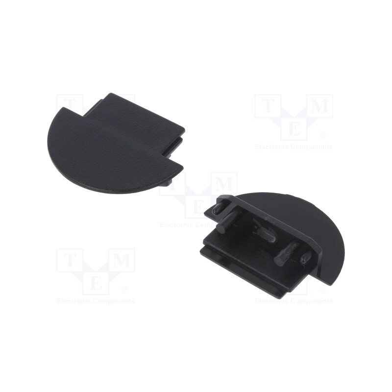 1 set x TOPMET - A3110002 -AS - Cap for LED profiles, black, 2pcs, ABS, with hole, GROOVE14