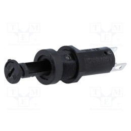 1 pcs x SCHURTER - 31.3901 - Fuse holder, cylindrical fuses, 5x20mm, 10A, on panel, black, FBS1