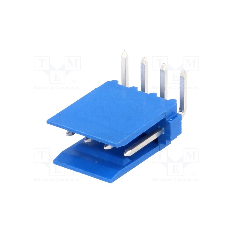 5 pcs x TE Connectivity - 281698-4 - Socket, wire-board, male, HE14, 2.54mm, PIN: 4, THT, 3A, tinned, blue