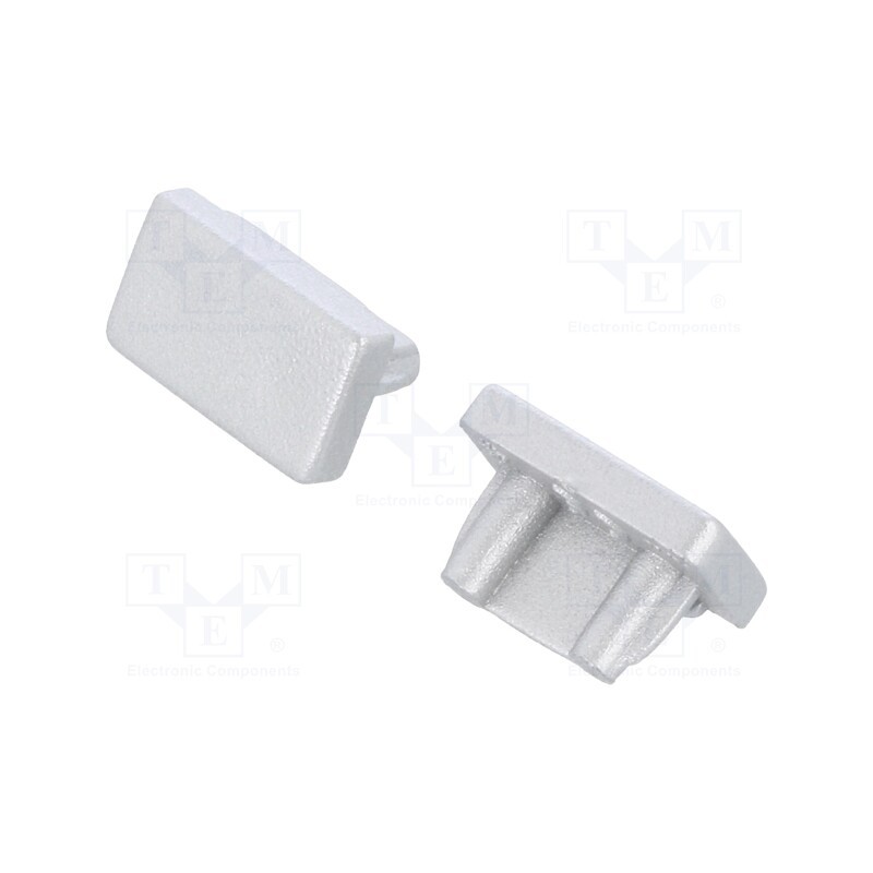 1 set x TOPMET - 89090040 -AS - Cap for LED profiles, silver, 2pcs, ABS, SLIM8