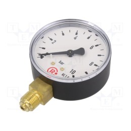 1 pcs x PNEUMAT-117-K - Manometer, 0÷10bar, 63mm, non-aggressive liquids,inert gases