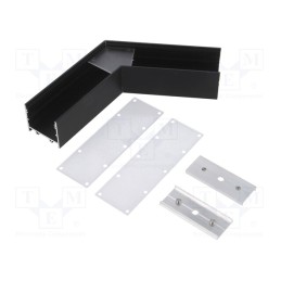 1 set x TOPMET - V4690021S - Connector 120°, black, aluminium, anodized, VARIO30-02