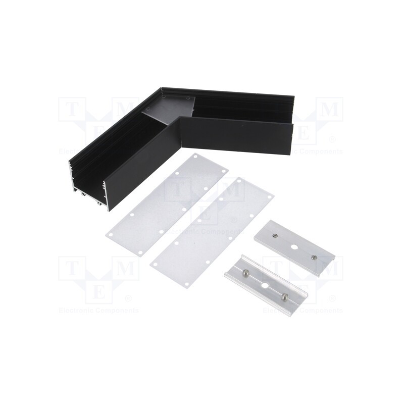 1 set x TOPMET - V4690021S - Connector 120°, black, aluminium, anodized, VARIO30-02