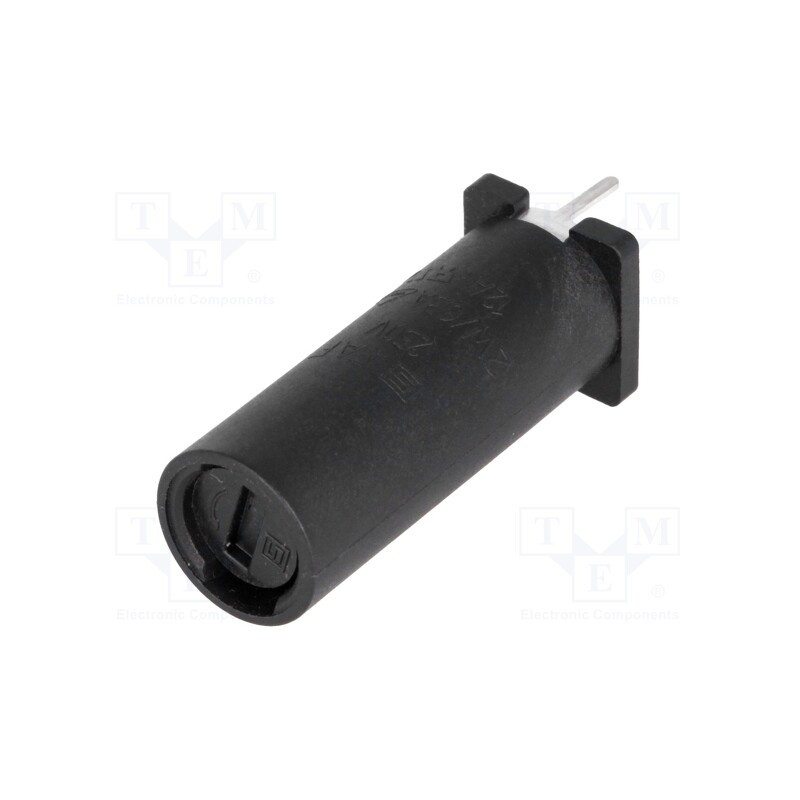 1 pcs x SCHURTER - 31.3701 - Fuse holder, cylindrical fuses, THT, 5x20mm, -40÷85°C, 6.3A, black