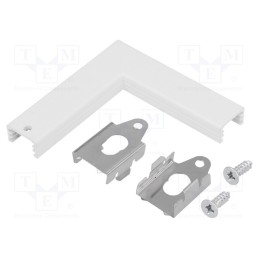 1 set x TOPMET - TOP-89150001 - Connector 90°, white, aluminium, SLIM8