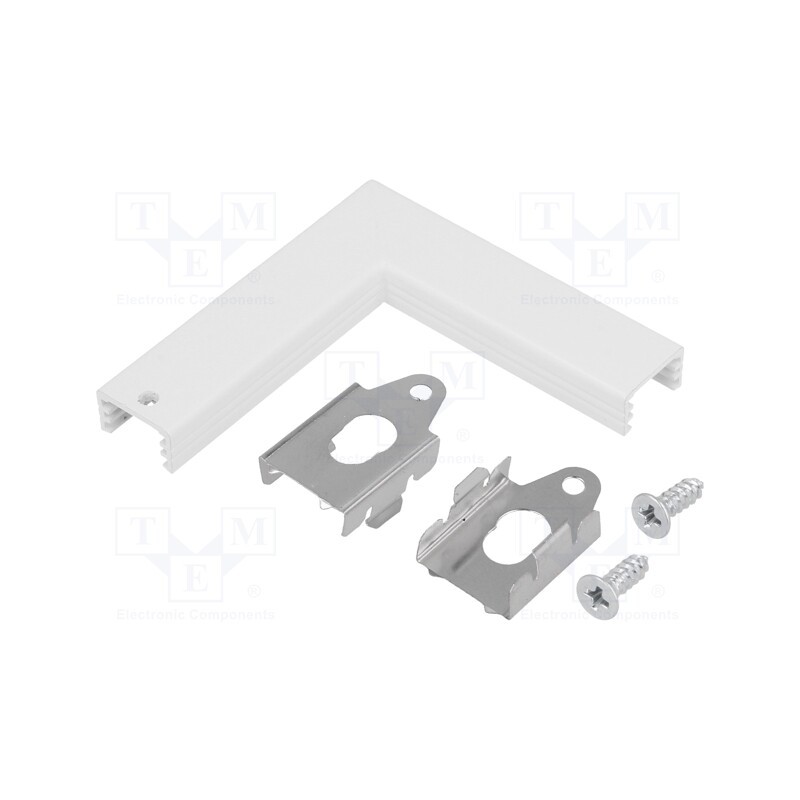 1 set x TOPMET - TOP-89150001 - Connector 90°, white, aluminium, SLIM8