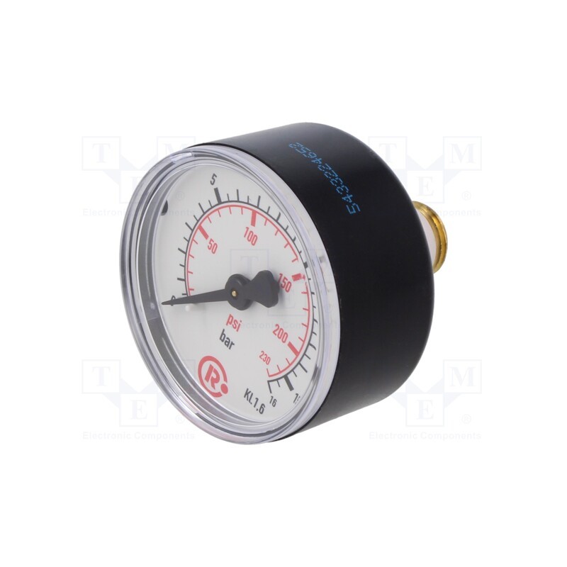 1 pcs x PNEUMAT-207-KD - Manometer, 0÷16bar, 50mm, non-aggressive liquids,inert gases