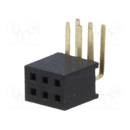 5 pcs x CONNFLY - DS1065-14-2*3S8BR - Socket, pin strips, female, PIN: 6, angled 90°, 1.27mm, THT, 2x3