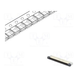 5 pcs x CONNFLY - DS1020-09-40VBT1B-R - Connector: FFC/FPC, horizontal, PIN: 40, ZIF, SMT, 500mA, tinned