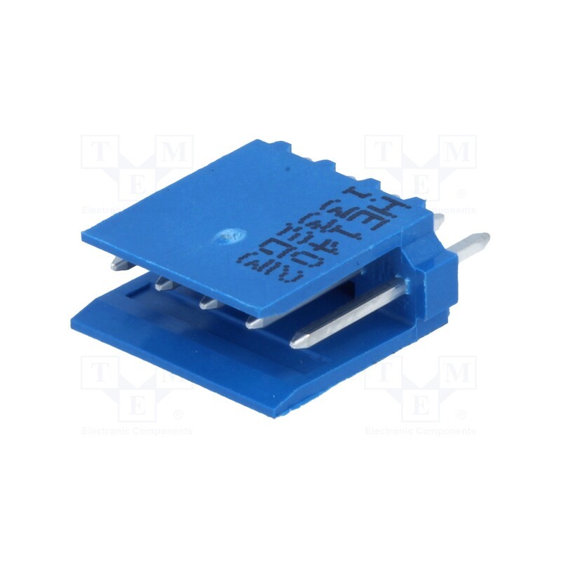 5 pcs x TE Connectivity - 281695-5 - Socket, wire-board, male, HE14, 2.54mm, PIN: 5, THT, 3A, tinned, blue