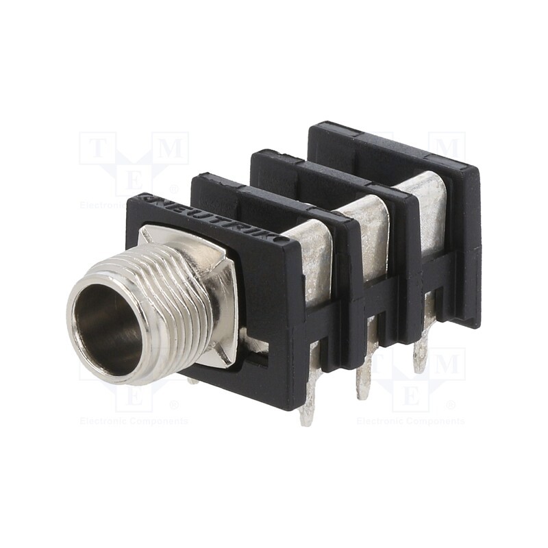 5 pcs x NEUTRIK - NRJ6HM-1 - Socket, Jack 6,3mm, female, ways: 3, angled 90°, THT