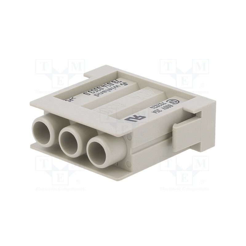 5 pcs x WIELAND - 78.014.0353.0 - Connector: HDC, male, PIN: 3, module, grey, Modules: 1, 40A, 600V