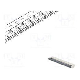 5 pcs x CONNFLY - DS1020-11-40VBT1-R - Connector: FFC/FPC, horizontal, PIN: 40, ZIF, SMT, 500mA, tinned