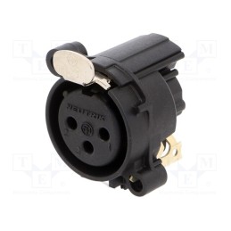 5 pcs x NEUTRIK - NC3FAH1 - Socket, XLR, female, PIN: 3, angled 90°, with push button, THT, 6A