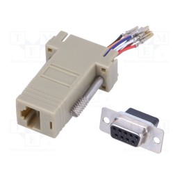 5 pcs x CONNFLY - DS1055-09F8V0L - Transition: adapter, D-Sub 9pin female,RJ45 socket