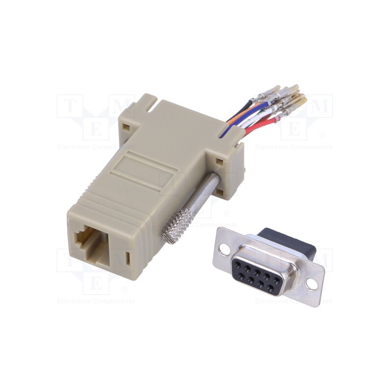 5 pcs x CONNFLY - DS1055-09F8V0L - Transition: adapter, D-Sub 9pin female,RJ45 socket