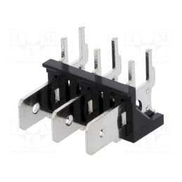 3 pcs x XINYA - XY256R-A(7.62)-3PIN - Terminal: spade terminal strip, 6.3mm, THT, 250V, angled 90°, 12A