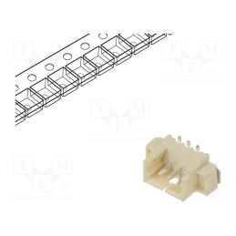 3 pcs x ADAM TECH - 125SH-B-03-TS-SMT-T/R - Socket, wire-board, male, 1.25mm, PIN: 3, SMT, 250V, 1A, tinned