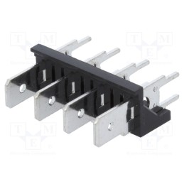 3 pcs x XINYA - XY256V-A(7.62)-4PIN - Terminal: spade terminal strip, 6.3mm, THT, 250V, straight, ways: 4
