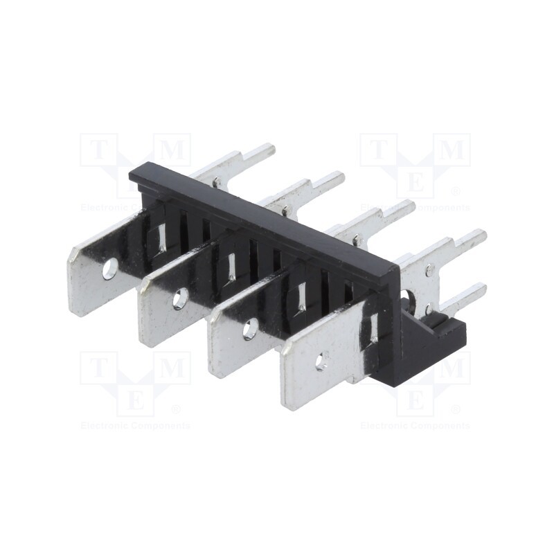 3 pcs x XINYA - XY256V-A(7.62)-4PIN - Terminal: spade terminal strip, 6.3mm, THT, 250V, straight, ways: 4