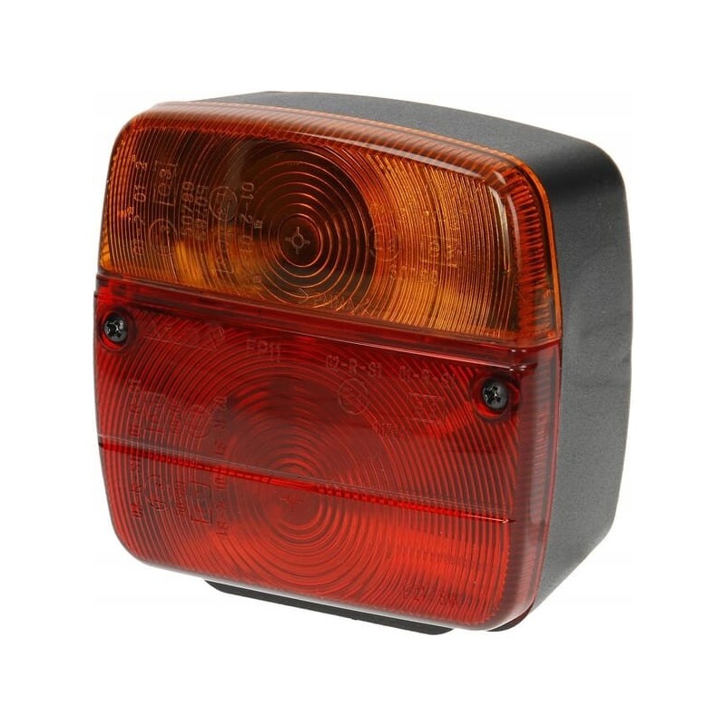 Rear lamp, square, right, 12 24v, red, orange