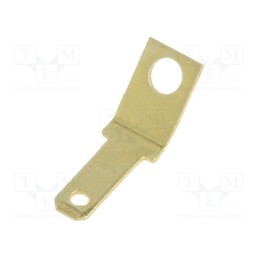3 pcs x KEYSTONE - 2004 - Terminal: flat, 2.8mm, 0.5mm, male, M2, screw, brass, angled 45°