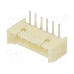 3 pcs x ADAM TECH - 125SH-A-06-TR - Socket, wire-board, male, 1.25mm, PIN: 6, THT, 250V, 1A, tinned