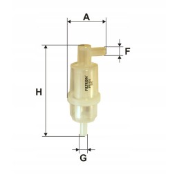 PS 820 linear flow fuel filter, 8 mm