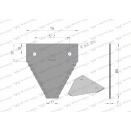 Harvesting knife 80x76x2 7mm hole 6 5 Warynski