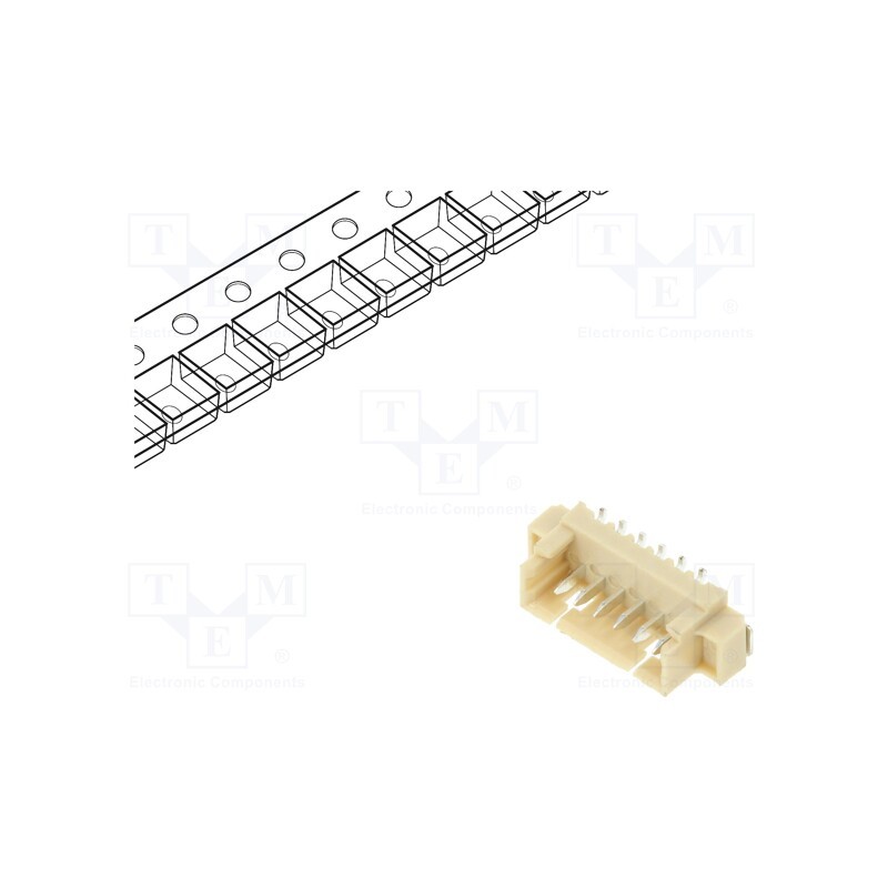 3 pcs x ADAM TECH - 125SH-B-06-TS-SMT-T/R - Socket, wire-board, male, 1.25mm, PIN: 6, SMT, 250V, 1A, tinned