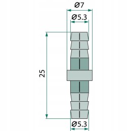Double-sided through-through connector, diameter 3-4 mm