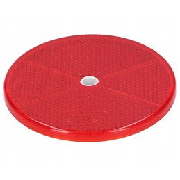 Red reflector, round, screwed on, 84mm