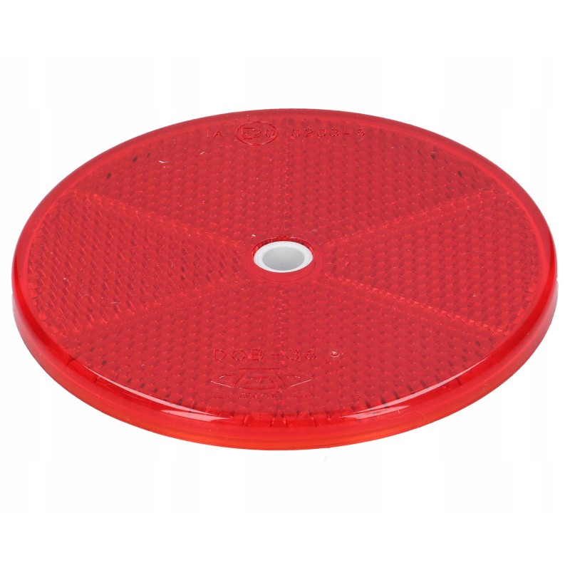 Red reflector, round, screwed on, 84mm