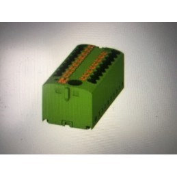 Panel Mount Barrier Terminal Block, 24 A, 500 V, 19 Pole, 9, Push In, 12 AWG