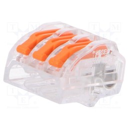 3 pcs x SIMET - 85123000 - Quick splice, spring clamp, 0.2÷4mm2, 450V, 32A, for cable, ways: 1