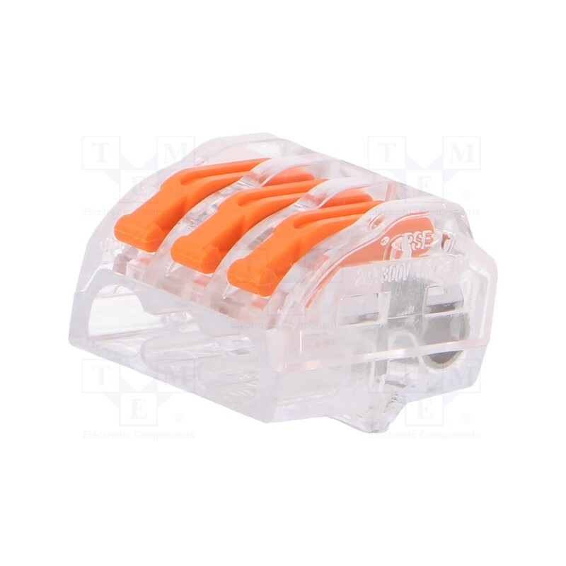 3 pcs x SIMET - 85123000 - Quick splice, spring clamp, 0.2÷4mm2, 450V, 32A, for cable, ways: 1