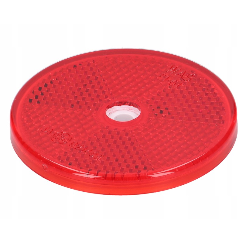 Red reflector, round, screwed on, 60mm