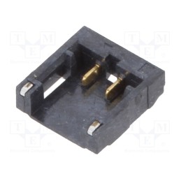 3 pcs x ADAM TECH - 12SH-A4-02-GS-SMT-BK - Socket, wire-board, male, 1.2mm, PIN: 2, SMT, on PCBs, -25÷85°C, 50V