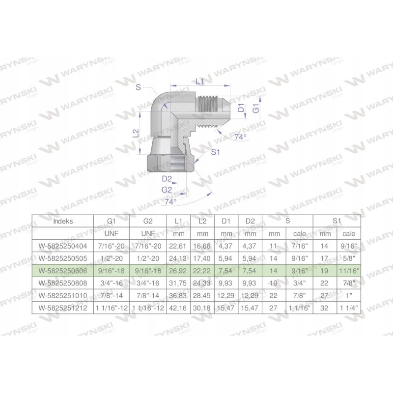Hydraulic elbow inch ab 9 16 unf jic