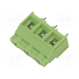 3 pcs x XINYA - XY636-3P 9.52MM GREEN - PCB terminal block, angled 90°, 9.52mm, ways: 3, on PCBs, terminal
