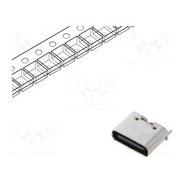 3 pcs x Global Connector Technology (GCT) - USB4130-GF-C - Socket, USB C, SMT, PIN: 6, vertical, top board mount, 3A