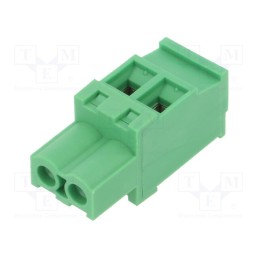 3 pcs x ADAM TECH - EB9A-02-D-R - Pluggable terminal block, 5.08mm, ways: 2, angled 90°, plug, green