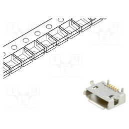 3 pcs x MOLEX - 475901001 - Socket, USB AB micro, on PCBs, SMT, PIN: 5, horizontal, reel