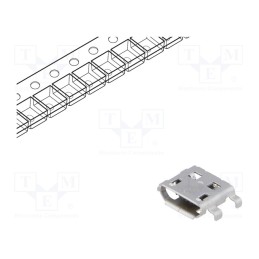 3 pcs x MOLEX - 476420001 - Socket, USB B micro, on PCBs, SMT, PIN: 5, horizontal, USB 2.0