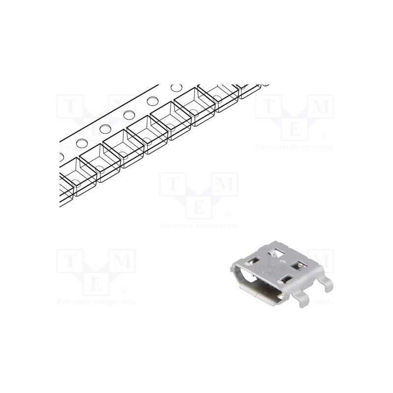 3 pcs x MOLEX - 476420001 - Socket, USB B micro, on PCBs, SMT, PIN: 5, horizontal, USB 2.0