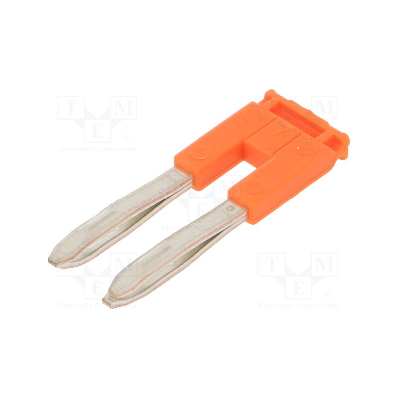 3 pcs x TE Connectivity - 1SNK906302R0000 (JB6-2) - Comb bridge, ways: 2, orange, Width: 6mm, SNK, 600V, Ht: 9mm, Entrelec