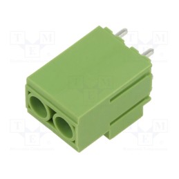 3 pcs x XINYA - XY135-2P 10.16MM GREEN - PCB terminal block, angled 90°, 10.16mm, ways: 2, on PCBs, green