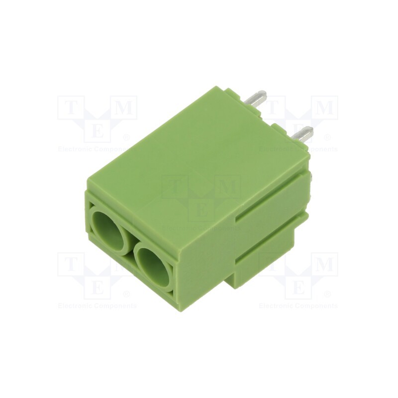 3 pcs x XINYA - XY135-2P 10.16MM GREEN - PCB terminal block, angled 90°, 10.16mm, ways: 2, on PCBs, green